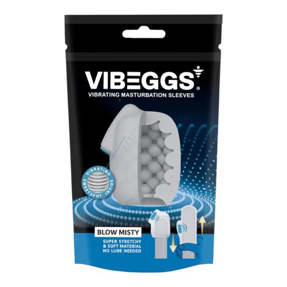 VIBEGGS Blow Misty - ovo vibratório masturbador - branco