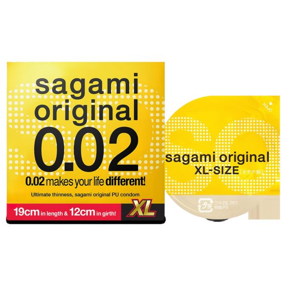 Sagami Original 0,02 XL - preservativo extra largo - 61mm - 1 unidade
