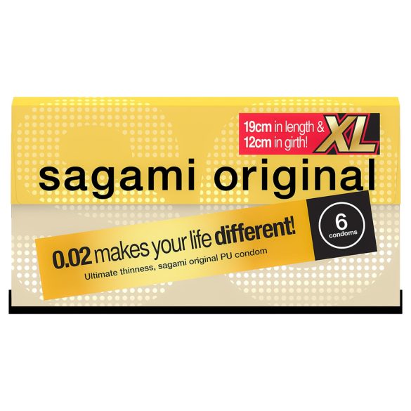 Sagami Original 0,02 XL - preservativo extra largo - 61mm - 6 unidades