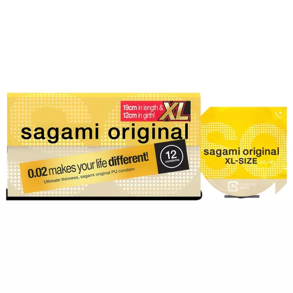 Sagami Original 0,02 XL - preservativo extra grande - 61mm - caixa com 12