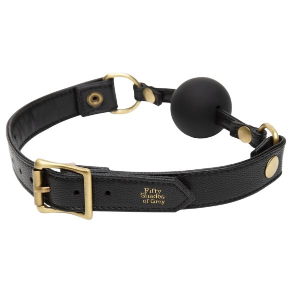 Fifty Shades of Grey - mordedor bondage com tiras - couro preto