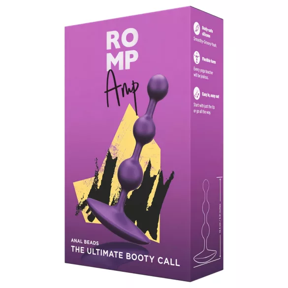 ROMP Amp - plug anal texturizado com esferas - silicone roxo