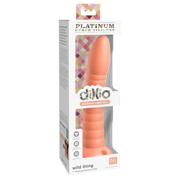 Dillio Wild Thing - dildó com sulcos (19cm) - laranja