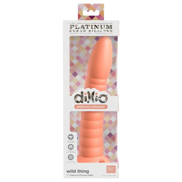 Dillio Wild Thing - dildó com sulcos (19cm) - laranja