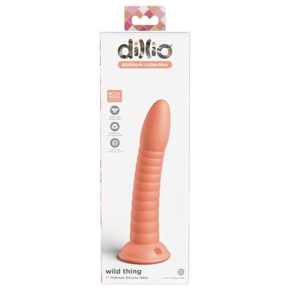 Dillio Wild Thing - dildó com sulcos (19cm) - laranja