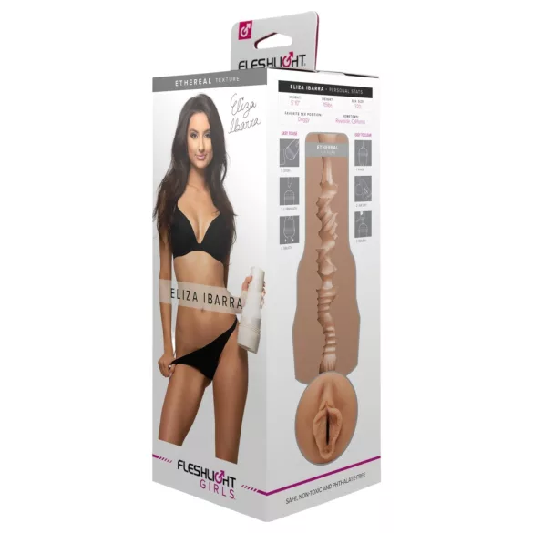 Fleshlight Eliza Ibarra Ethereal - vagina artificial realista (cor natural)
