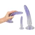 Crystal Clear - kit de plug anal treino - 3 peças - transparente azul