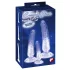 Crystal Clear - kit de plug anal treino - 3 peças - transparente azul