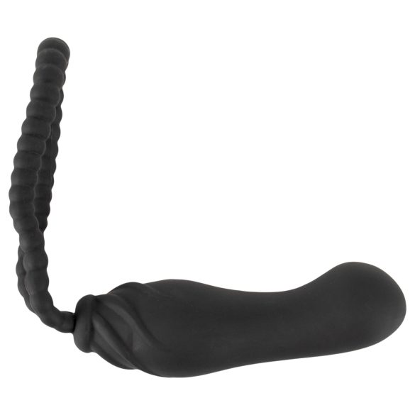 Black Velvets - cinta peniana com dildo - ajustável - silicone preto