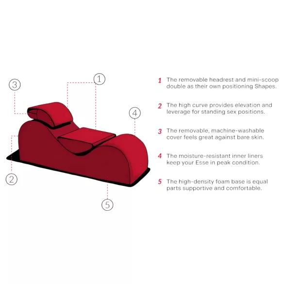 Liberator Esse Lounger - poltrona tantra ajustável 3 peças - vermelho