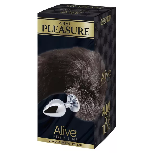 Alive Anal Pleasure - plug anal médio com cauda de raposa - prateado