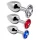 Alive - plug anal metal - kit com 3 peças - prata