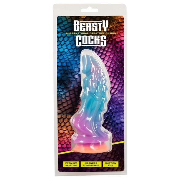 Beasty Cocks - dildo alienígena silicone - azul laranja