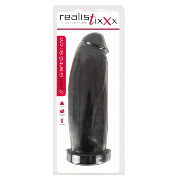 Realistixxx Real Giant - dildo realista grande - 30 cm - preto