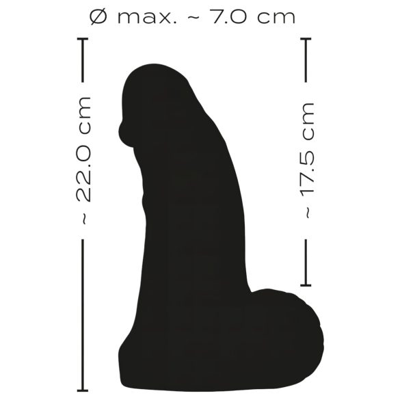 Realistixxx Real Giant - dildo realístico com testículos - 22 cm - preto