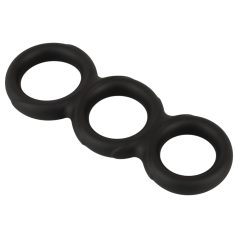 Erecto - anel peniano triplo - silicone preto