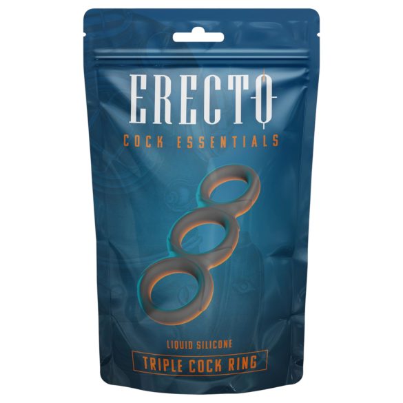 Erecto - anel peniano triplo - silicone preto