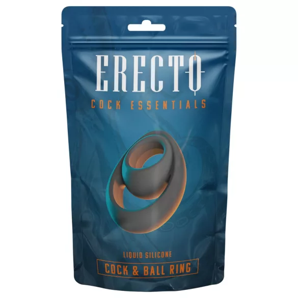 Erecto - anel peniano e para escroto - silicone preto
