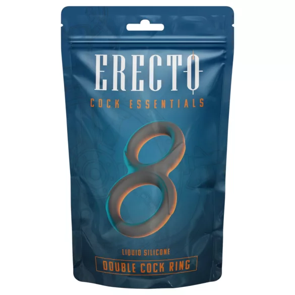 Erecto - anel peniano duplo - silicone preto