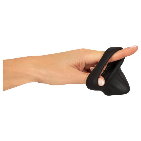 Erecto - anel peniano com extensor de escroto - silicone preto