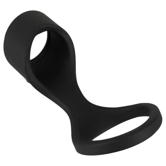 Erecto - anel peniano 2 em 1 - silicone preto