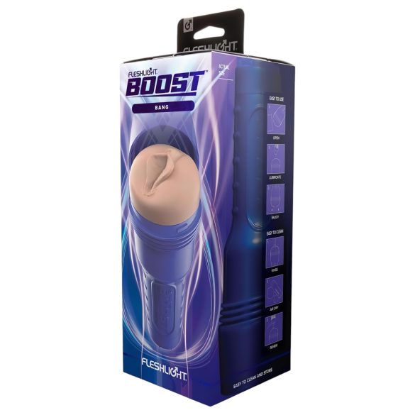 Fleshlight Boost Bang - masturbador tipo vagina realista - cor marrom