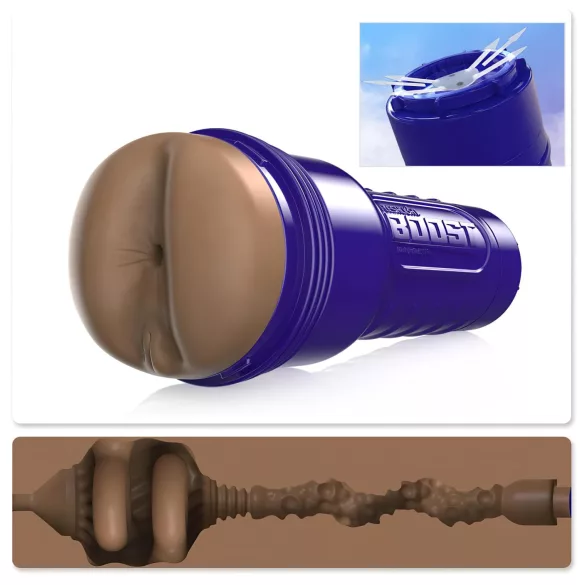 Fleshlight Boost Blast - masturbador masculino ânus realista - marrom