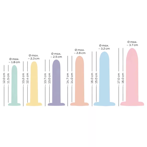 Six in a Row - kit de treinamento de dildo - 6 peças coloridas