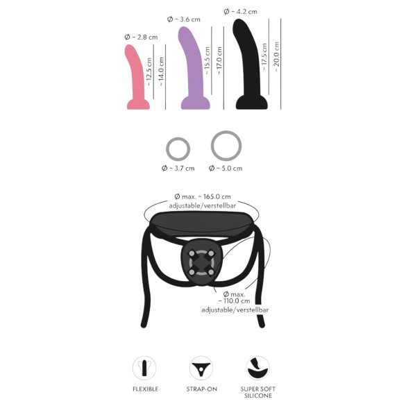 You2Toys - dildo com cinta conjunto - preto