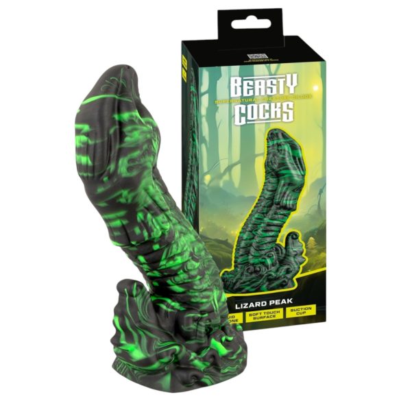Beasty Cocks Lizard Peak - dildo pênis lagarto - silicone verde/preto