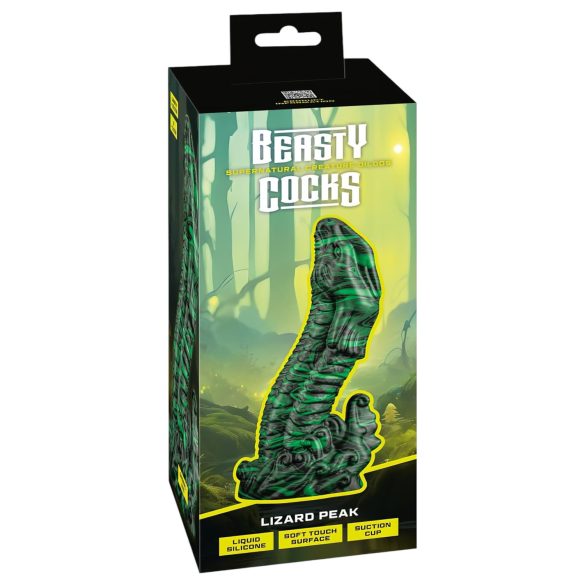 Beasty Cocks Lizard Peak - dildo pênis lagarto - silicone verde/preto