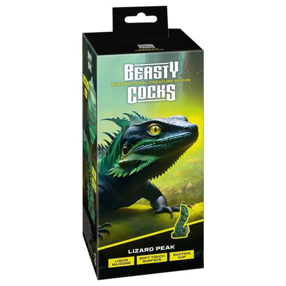 Beasty Cocks Lizard Peak - dildo pênis lagarto - silicone verde/preto