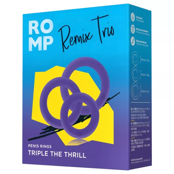 ROMP Remix Trio - anel peniano conjunto - 3 peças - roxo