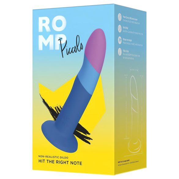 ROMP Piccolo - dildo de silicone flexível - azul e roxo