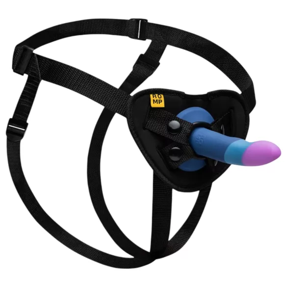 ROMP - kit de pegging - dildo com arnês - preto e azul