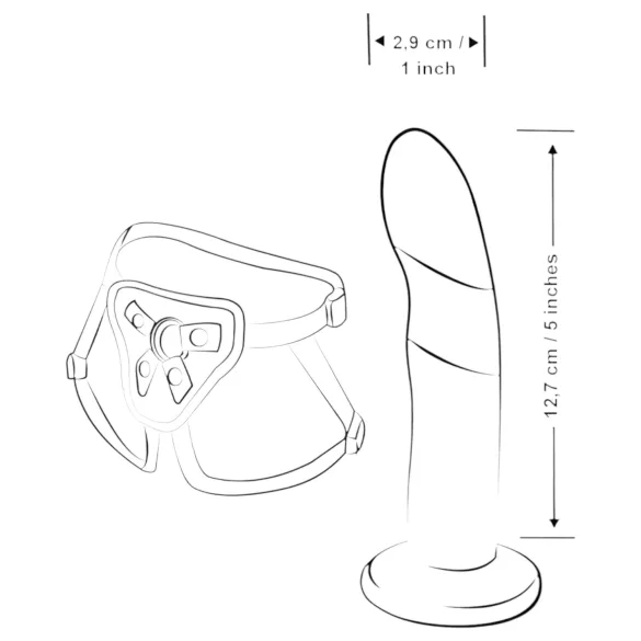 ROMP - kit de pegging - dildo com arnês - preto e azul