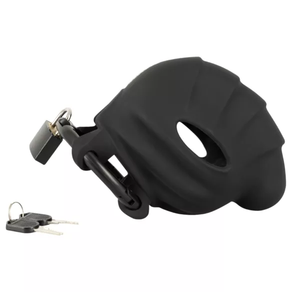 Black Velvets - anel peniano e jaula peniana - silicone preto