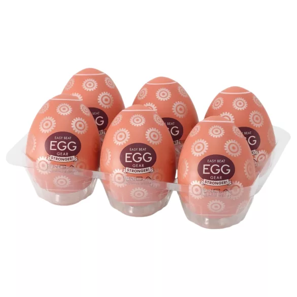 TENGA Egg Gear Stronger - masturbador masculino tipo ovo - kit com 6 unidades