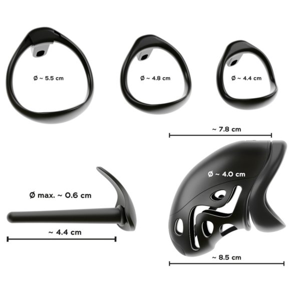 You2Toys - gaiola peniana com plug peniano - preto