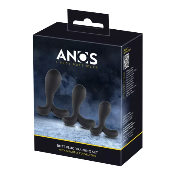 ANOS - plug anal treinamento - conjunto 3 peças - silicone preto