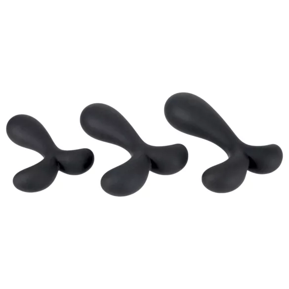 ANOS - plug anal treinamento - conjunto 3 peças - silicone preto