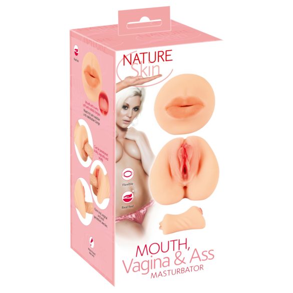 Nature Skin - masturbador vagina e boca - cor natural