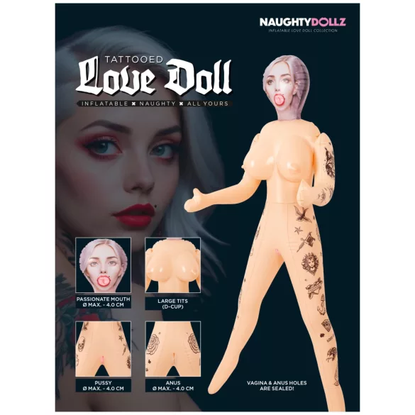 You2Toys - boneca sexual inflável tatuada