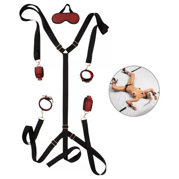 Bad Kitty - conjunto de amarras para cama (preto)