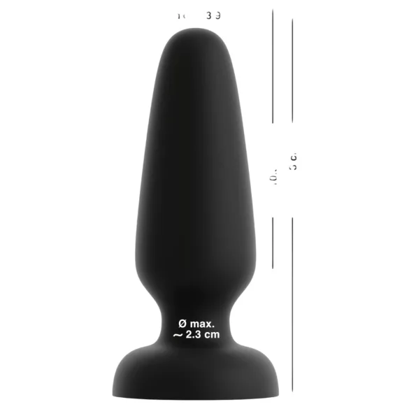 Black Velvets - plug anal de silicone com ventosa (preto) - L