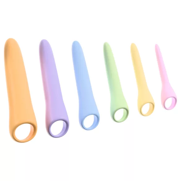 You2Toys Six in a Row 2.0 - conjunto de 6 dildos e dilatadores de silicone (coloridos)