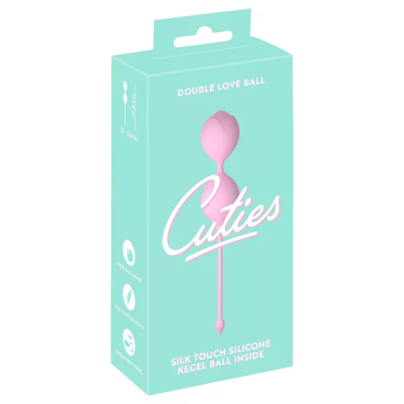 Cuties - bolas chinesas de silicone com duas esferas (rosa)