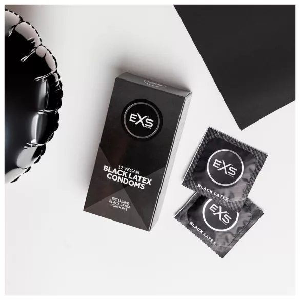 EXS Black - preservativo de látex - preto - caixa com 12 unidades