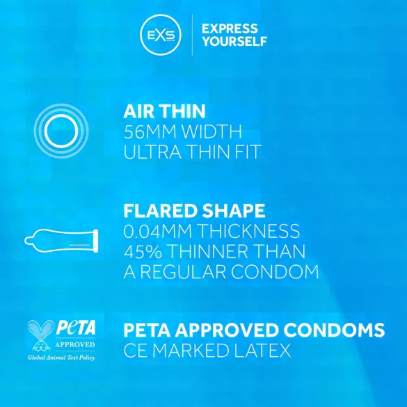 EXS Air Thin - preservativo ultrafino de látex - 12 unidades