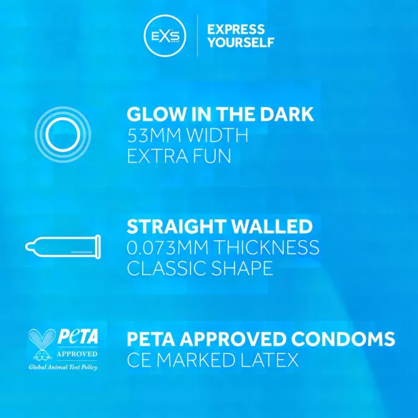 EXS Glow - preservativo luminoso (3 unid.)